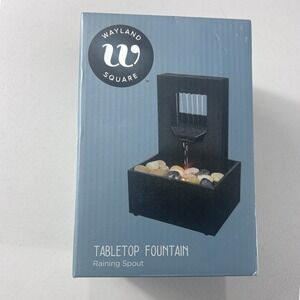 Wayland‎ Square Tabletop Fountain Raining Spout LED Lighted Battery Operated NEW